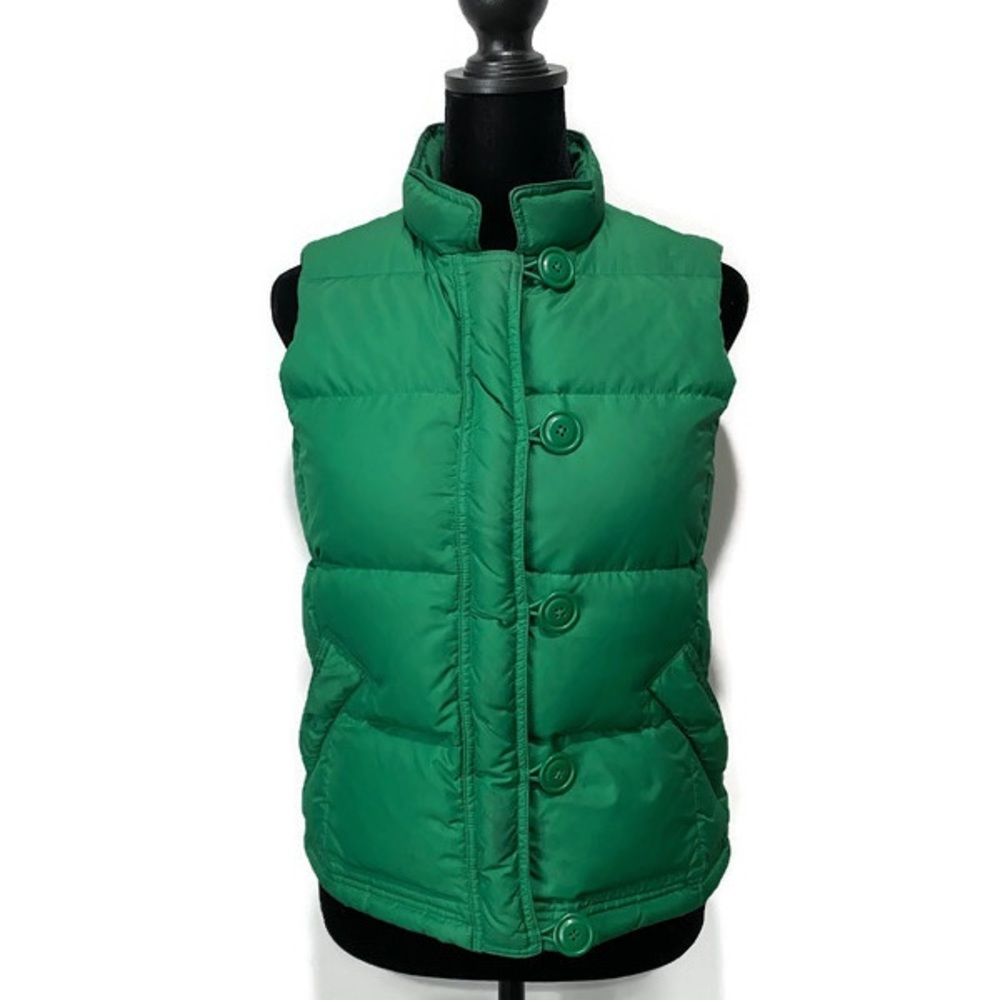 J Crew Womens Puffer Vest Coat, Size XS, Green